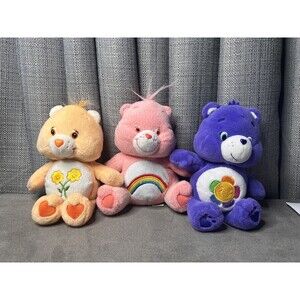 Care Bears Friend Cheer Bear Plush Flowers Stuffed Animal Toy Lot
